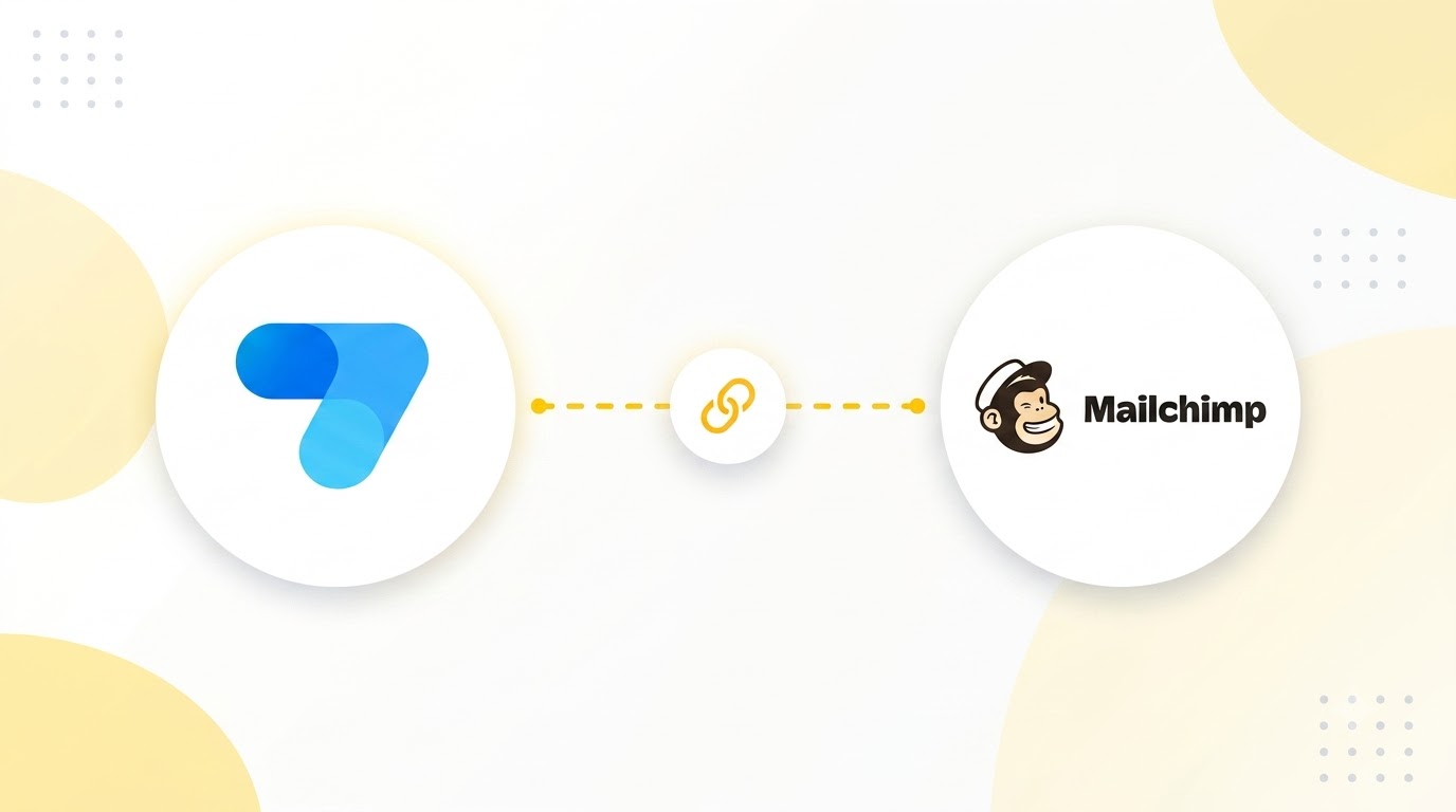 Subscribe Rocket logo linked to the Mailchimp logo, representing the integration between the two platforms