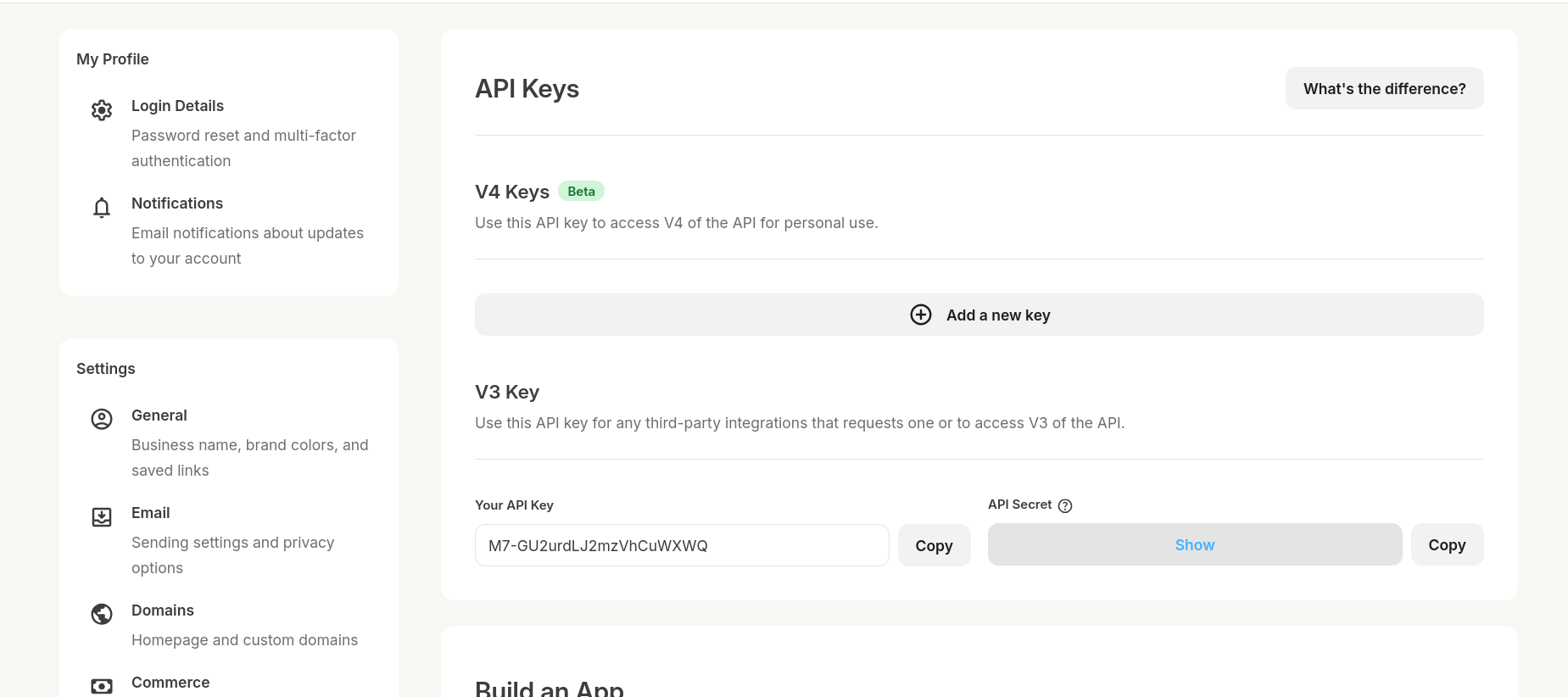 Kit developer API tab