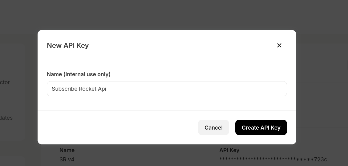 Creating a new Kit V4 API key